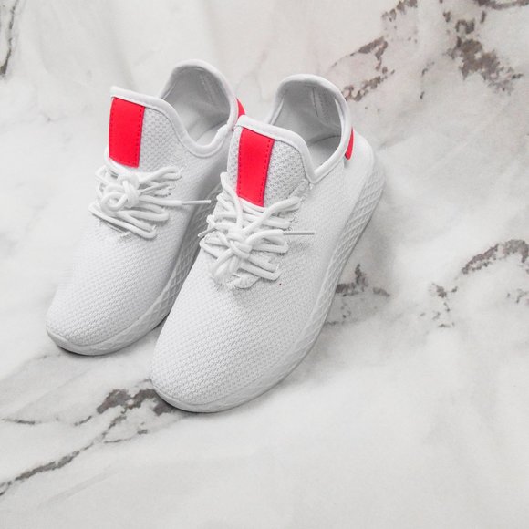 New White & Pink Casual Sneaker - Picture 3 of 13